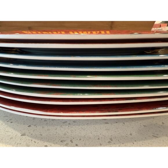 Melamine Square‎ Plates Garden Sunflower Fresh Cream Tomatoes Sweet Corn (10) - Picture 7 of 10